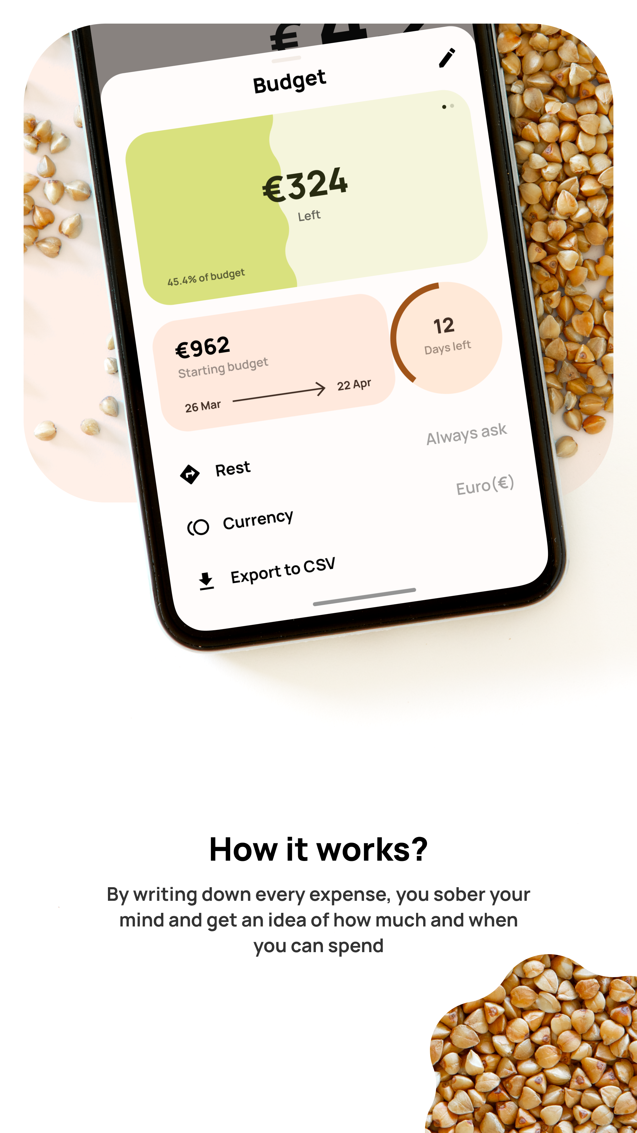 Screenshot of Buckwheat: Budget manager