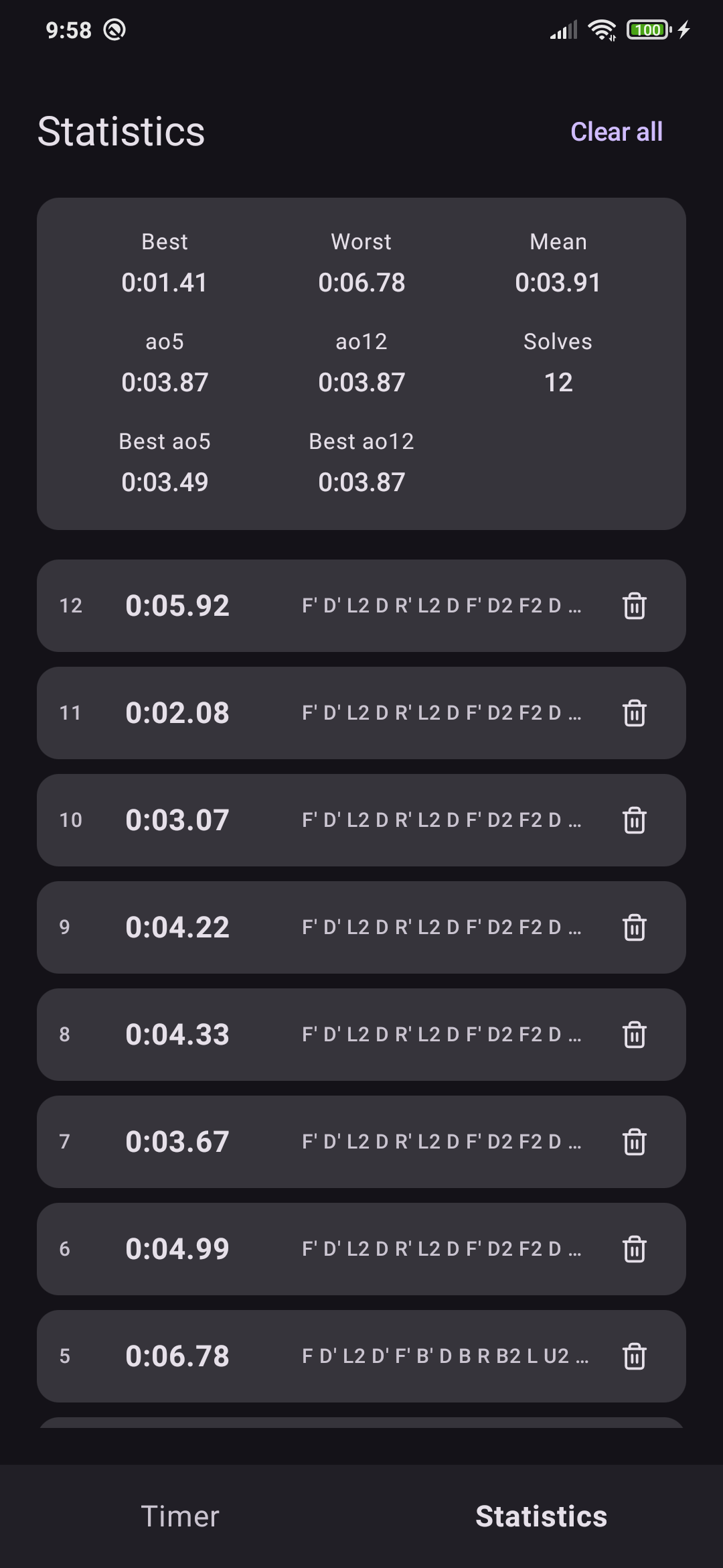 Screenshot of CubeTimer