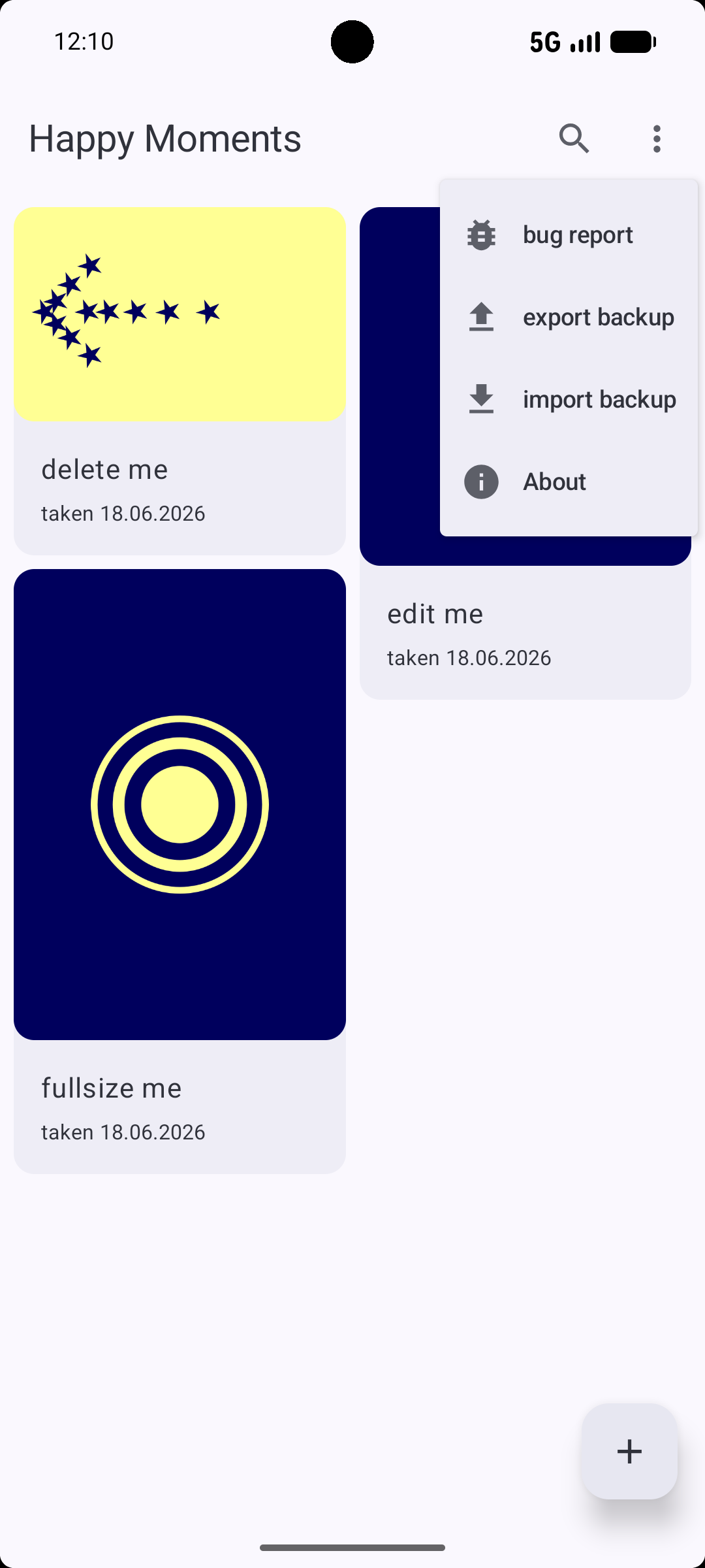 Screenshot of Happy Moments