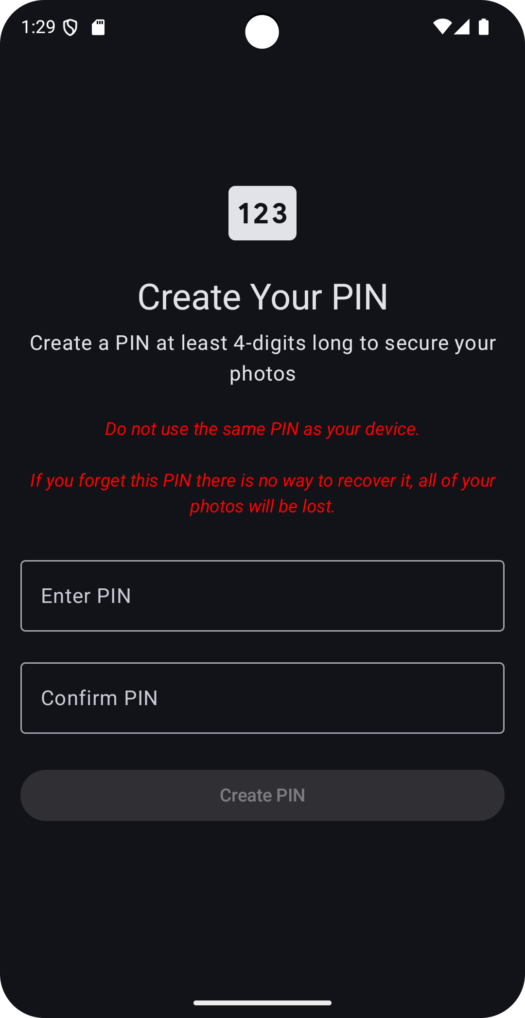 Screenshot of SnapSafe