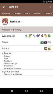 Screenshot of MH4U Database