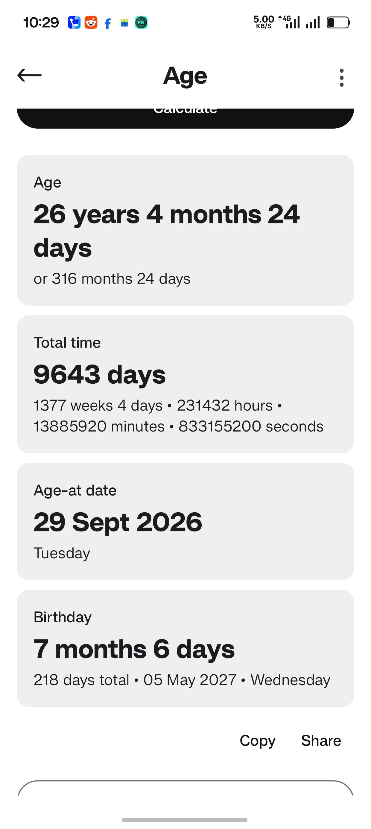 Screenshot of DayCalcy