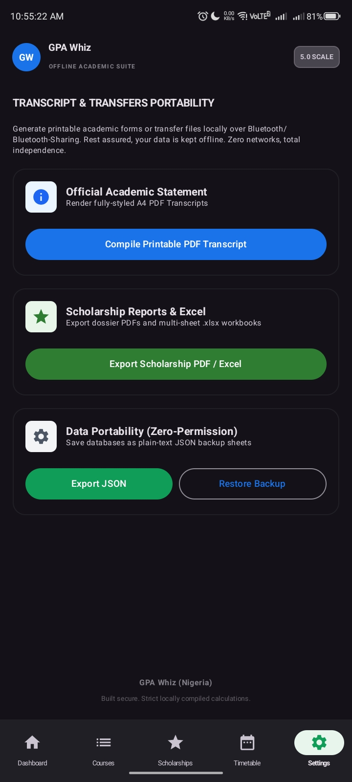 Screenshot of GPA Whiz