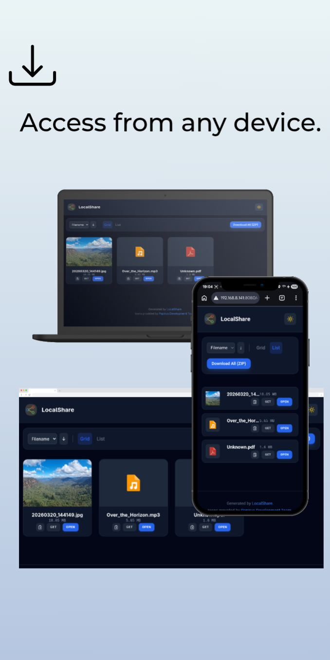 Screenshot of LocalShare
