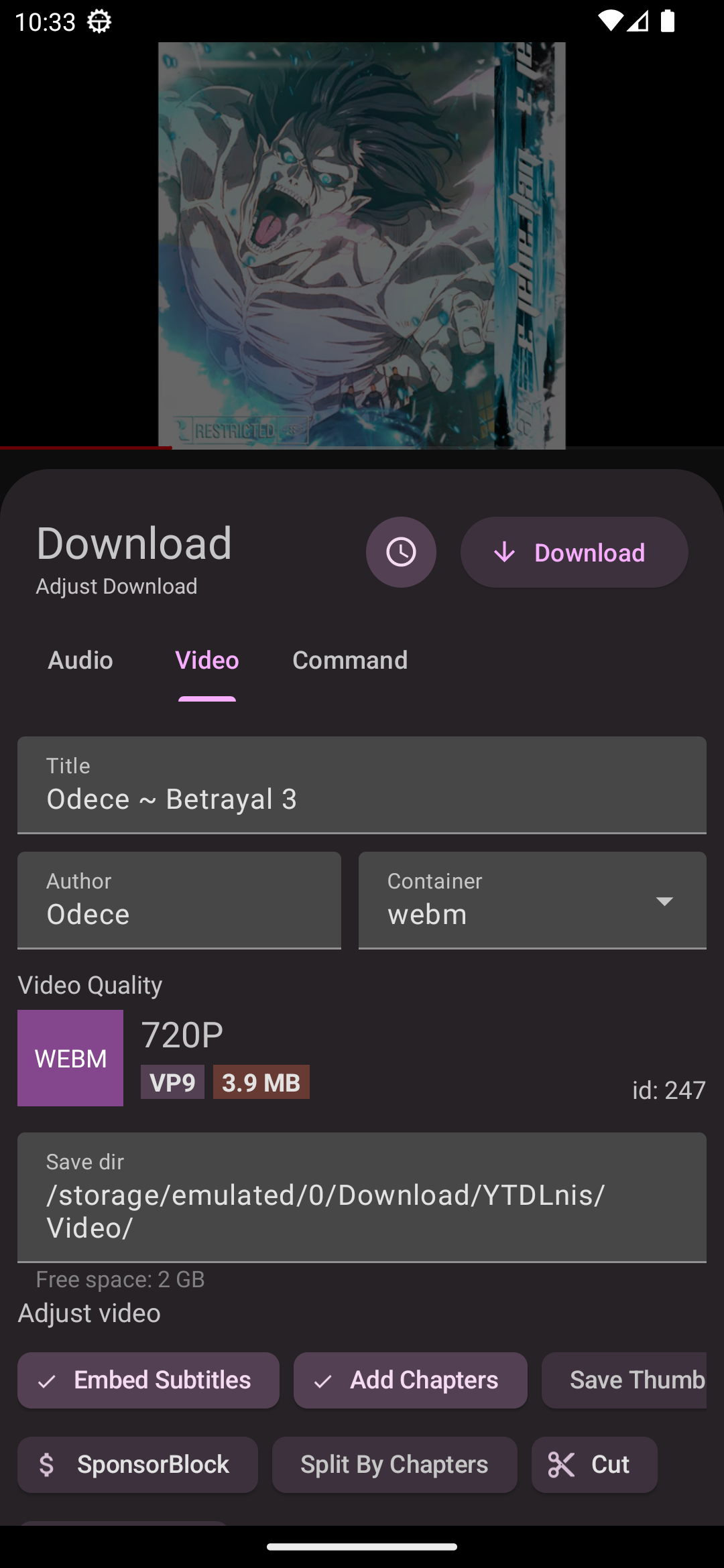 Screenshot of YTDLnis