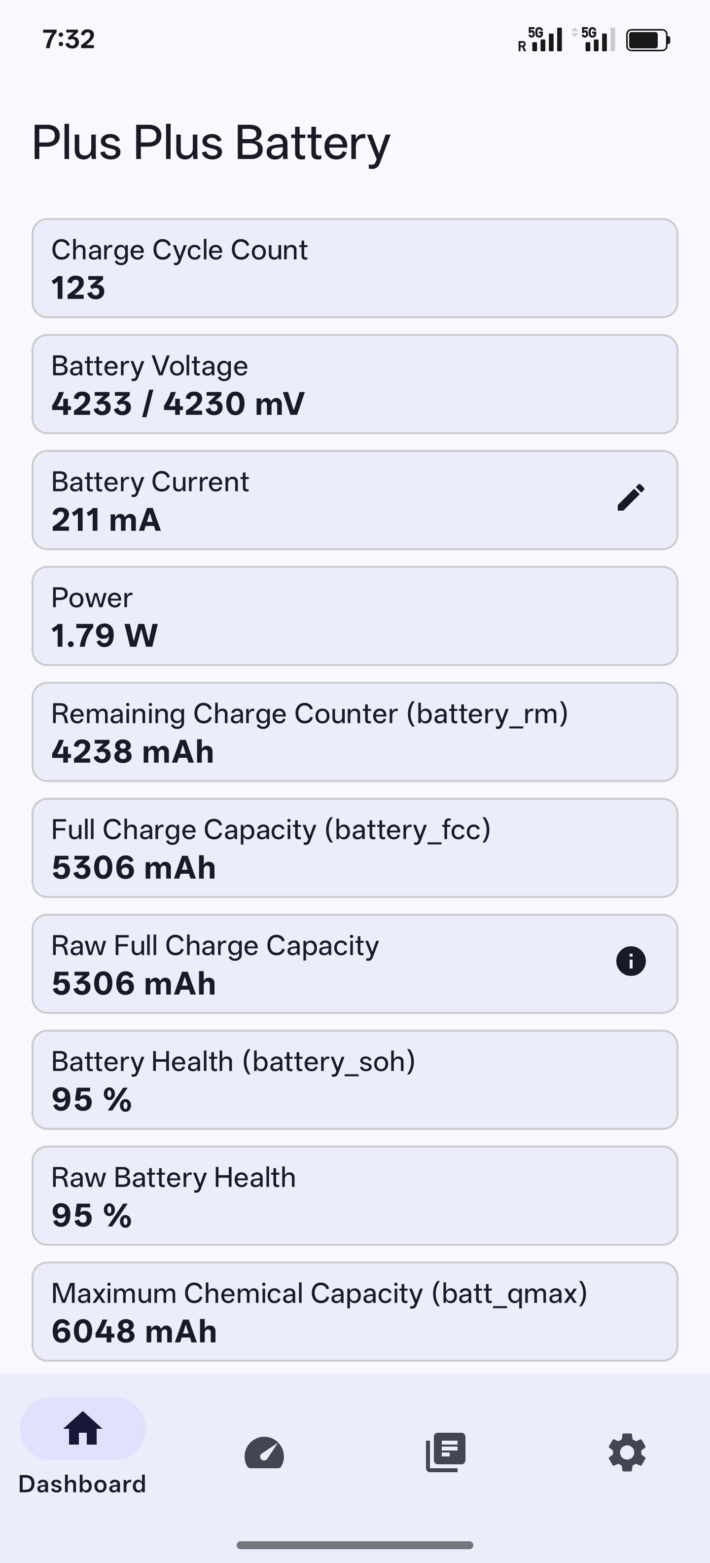 Screenshot of Plus Plus Battery