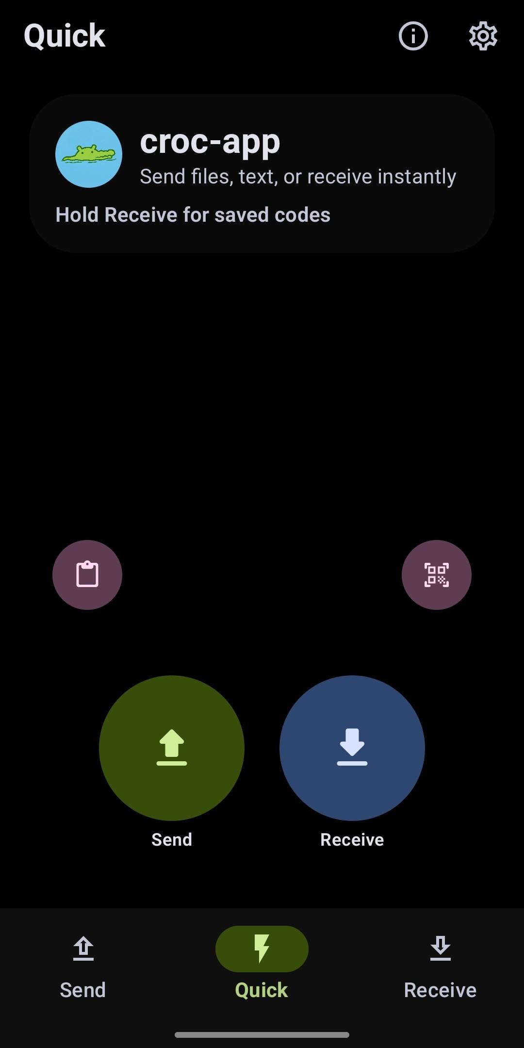 Screenshot of croc-app