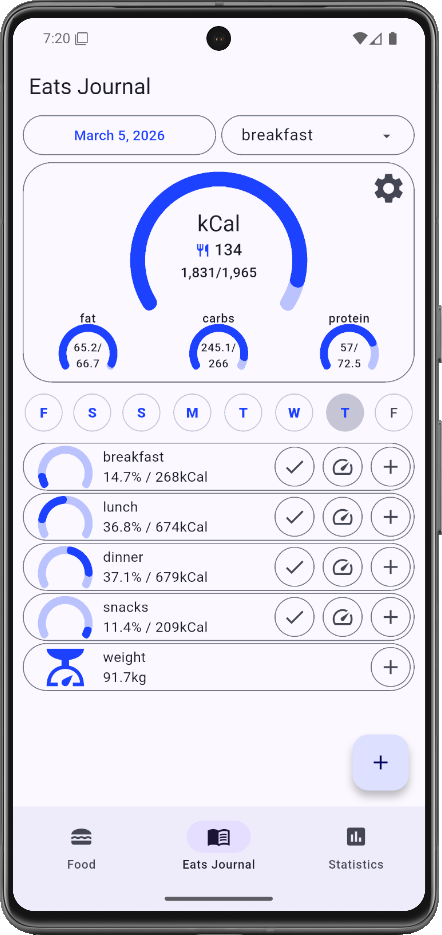 Screenshot of Open Eats Journal