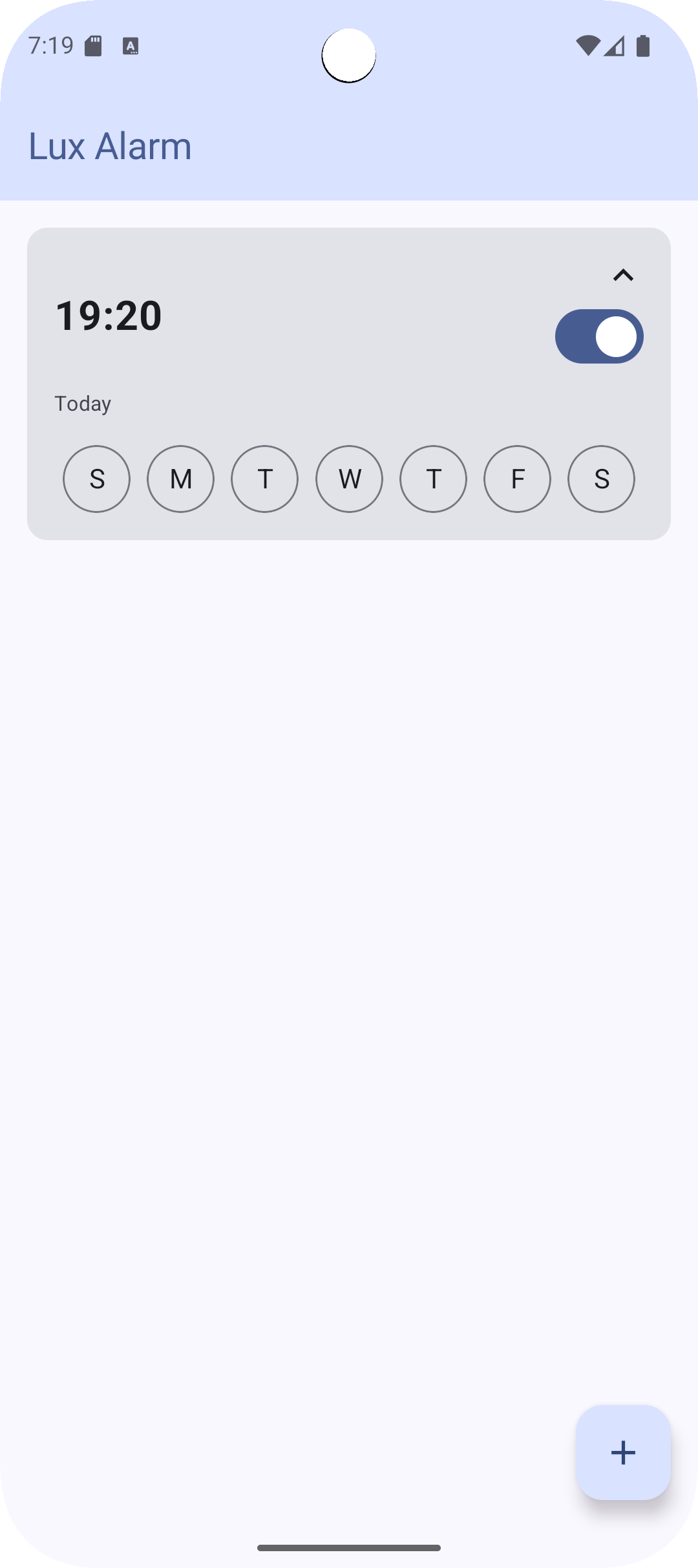 Screenshot of Lux Alarm