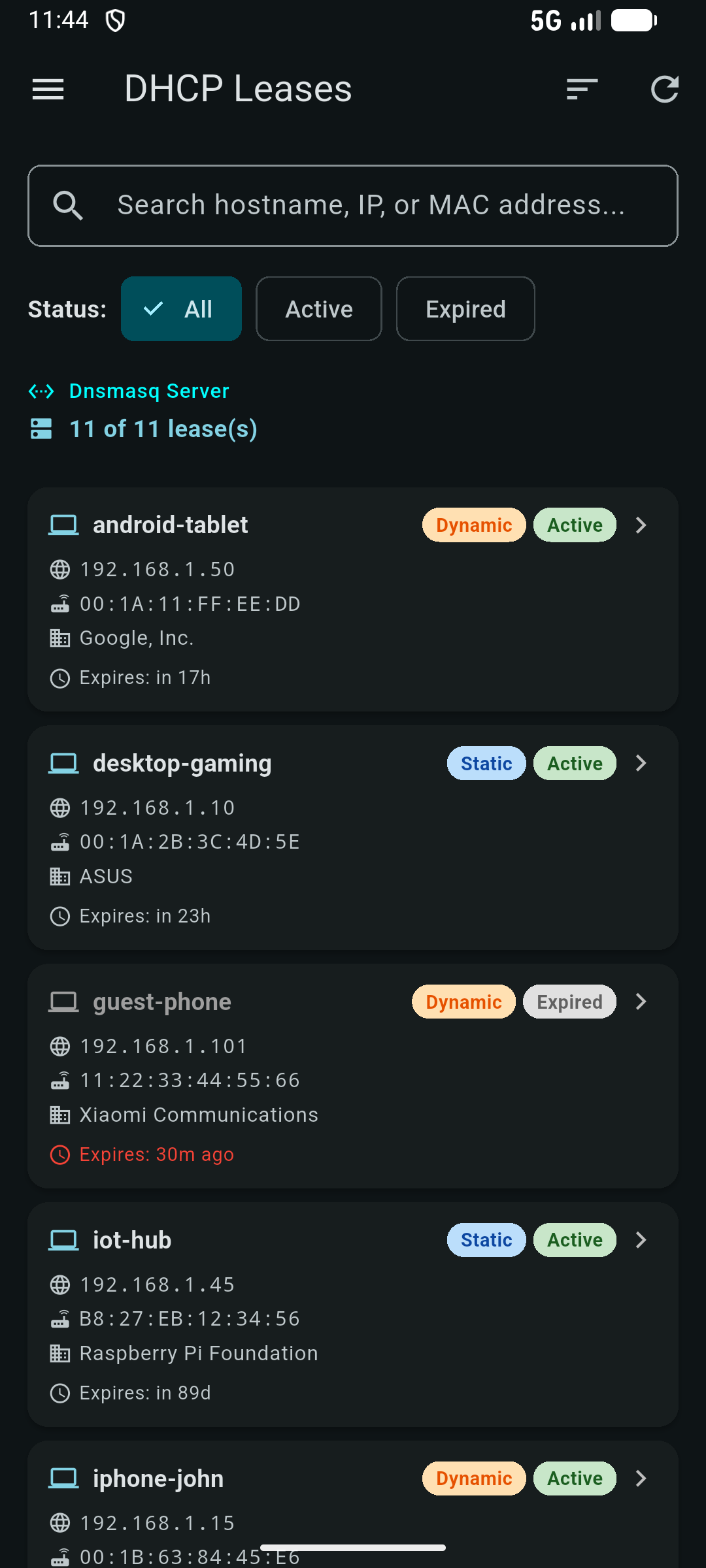 Screenshot of OPNsense Manager