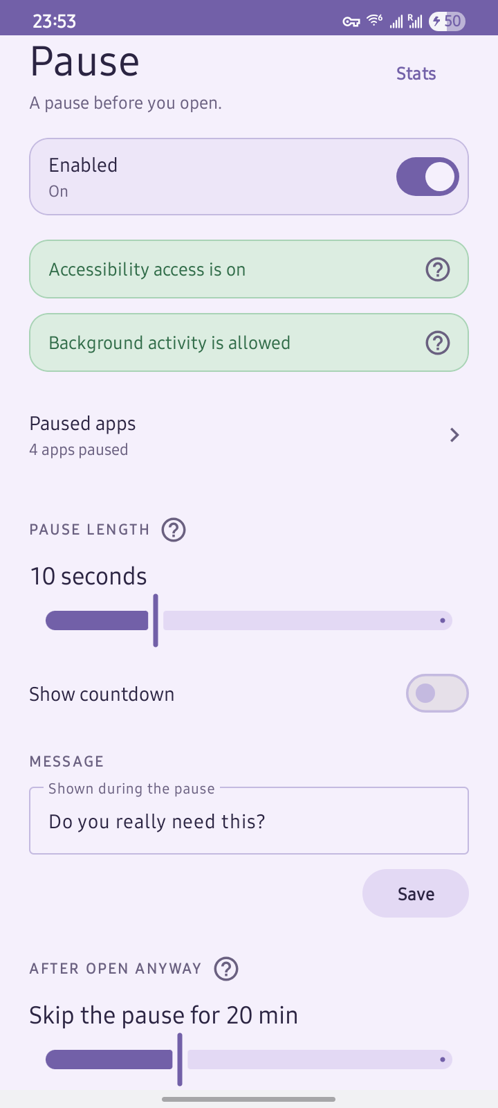 Screenshot of Pause