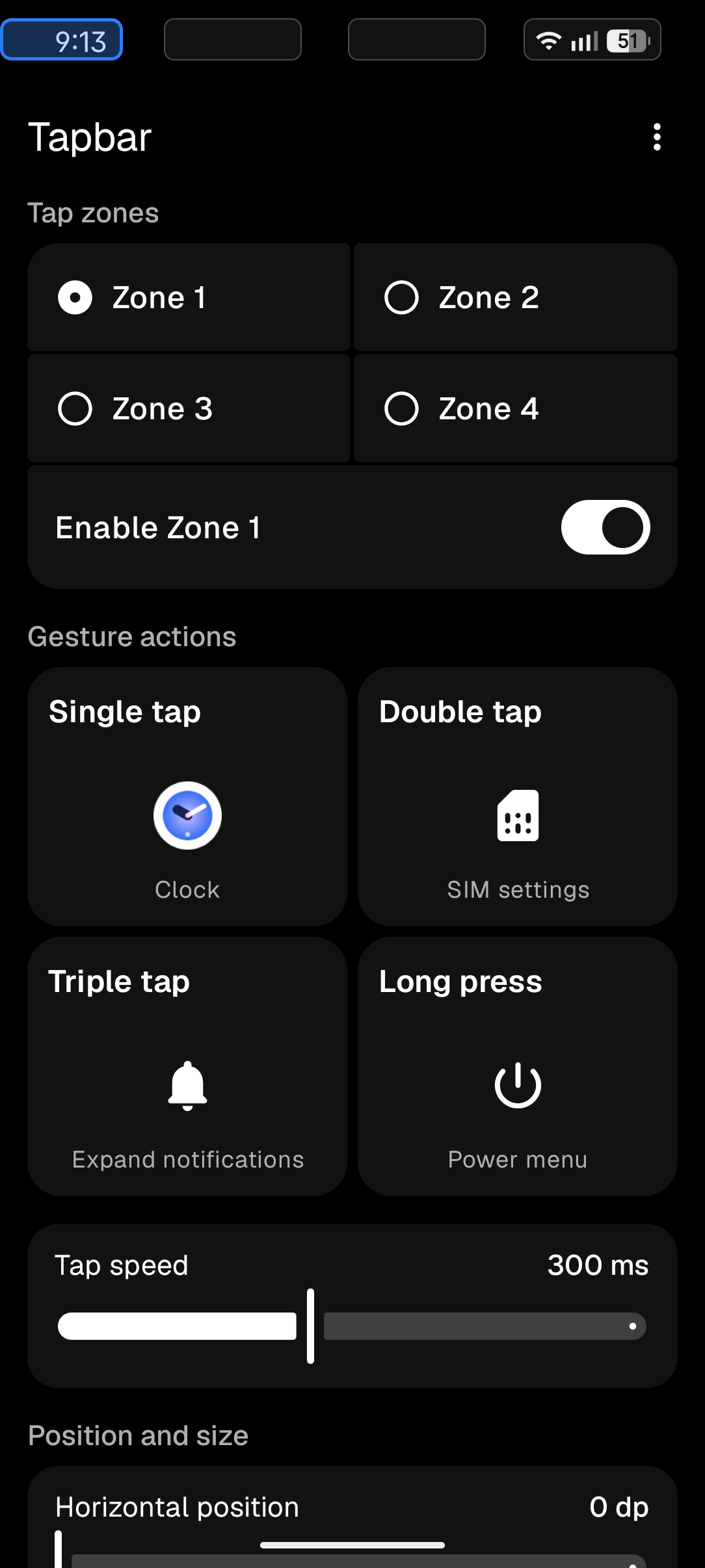 Screenshot of Tapbar