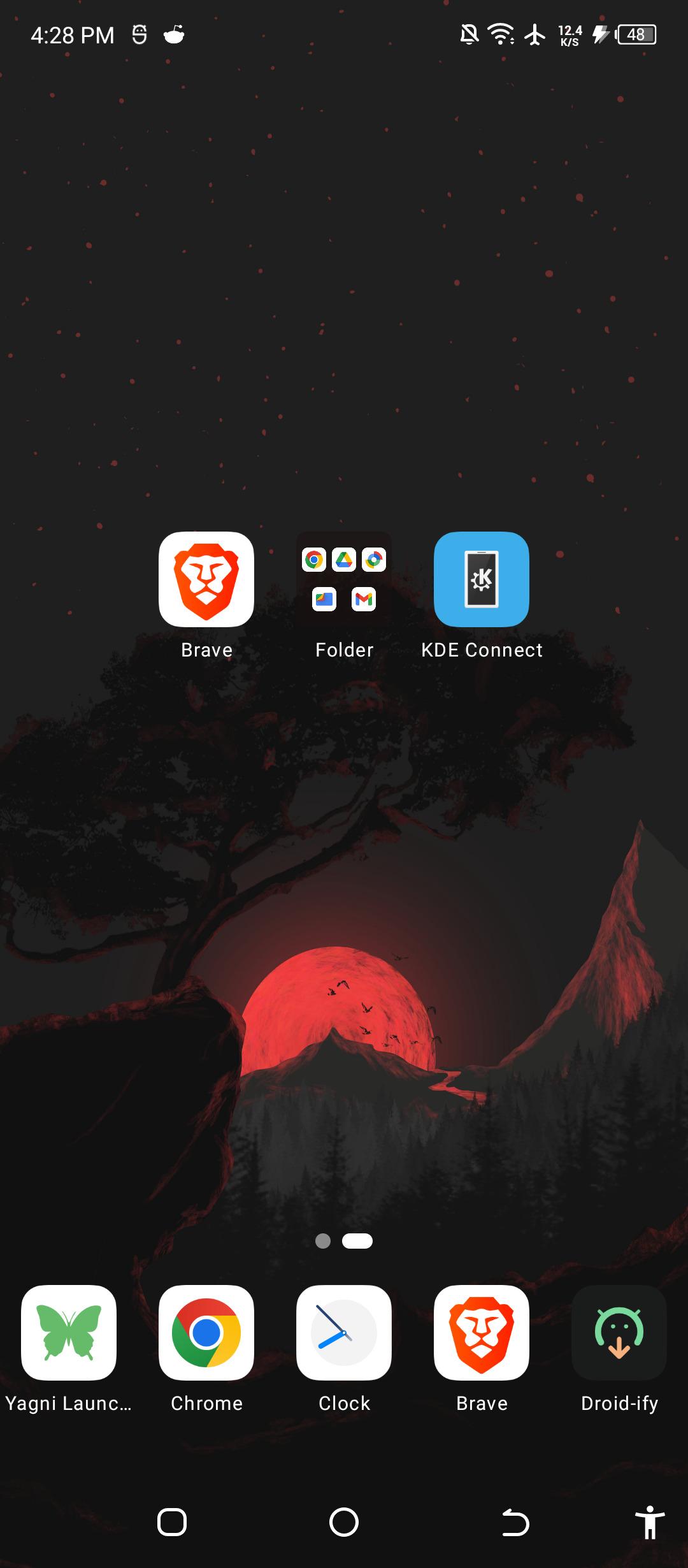 Screenshot of Yagni Launcher