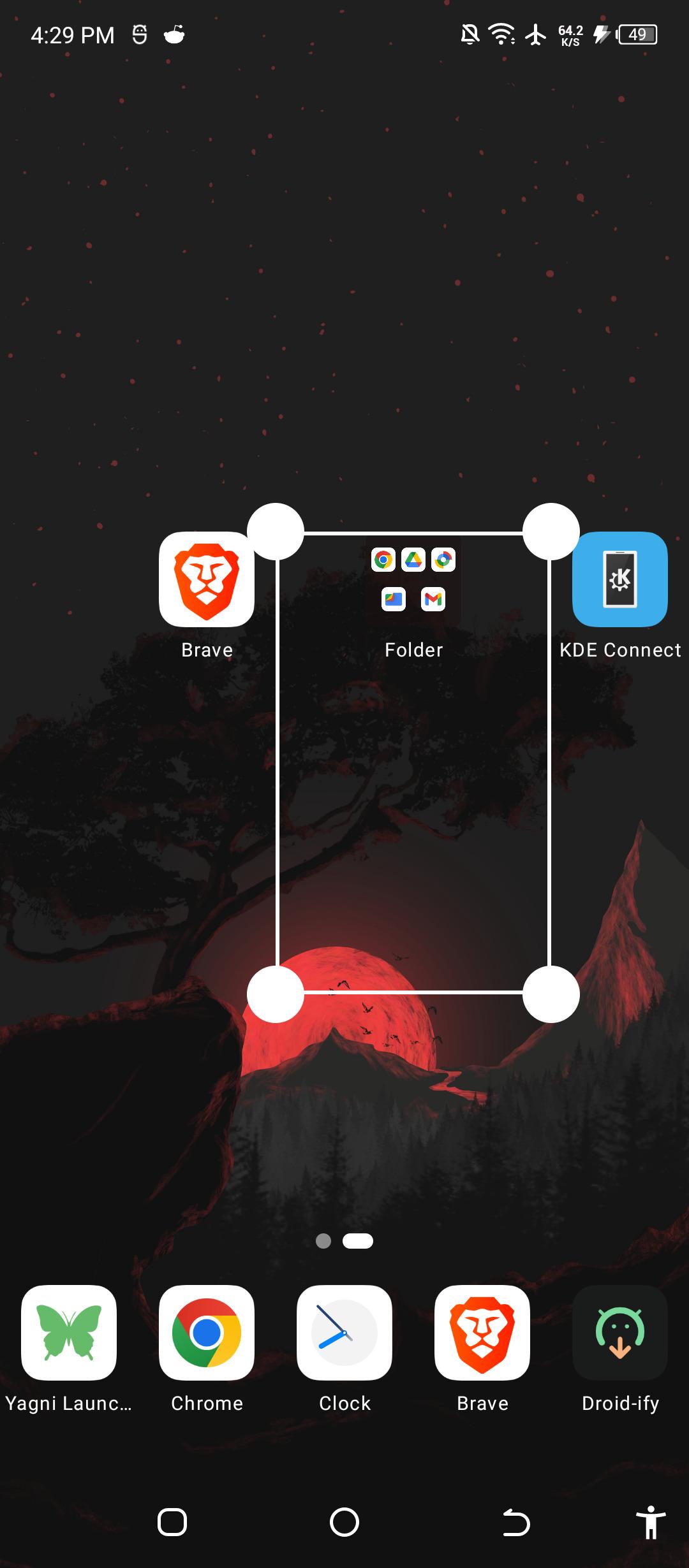 Screenshot of Yagni Launcher