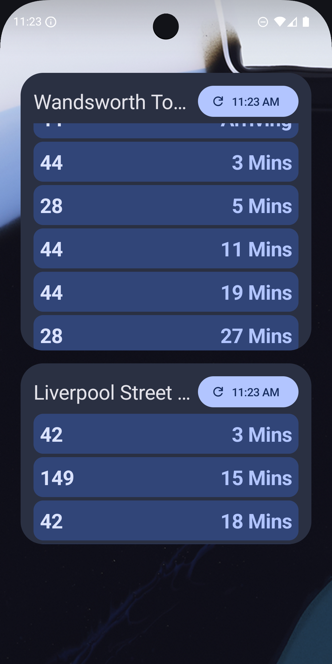 Screenshot of Transport Widgets