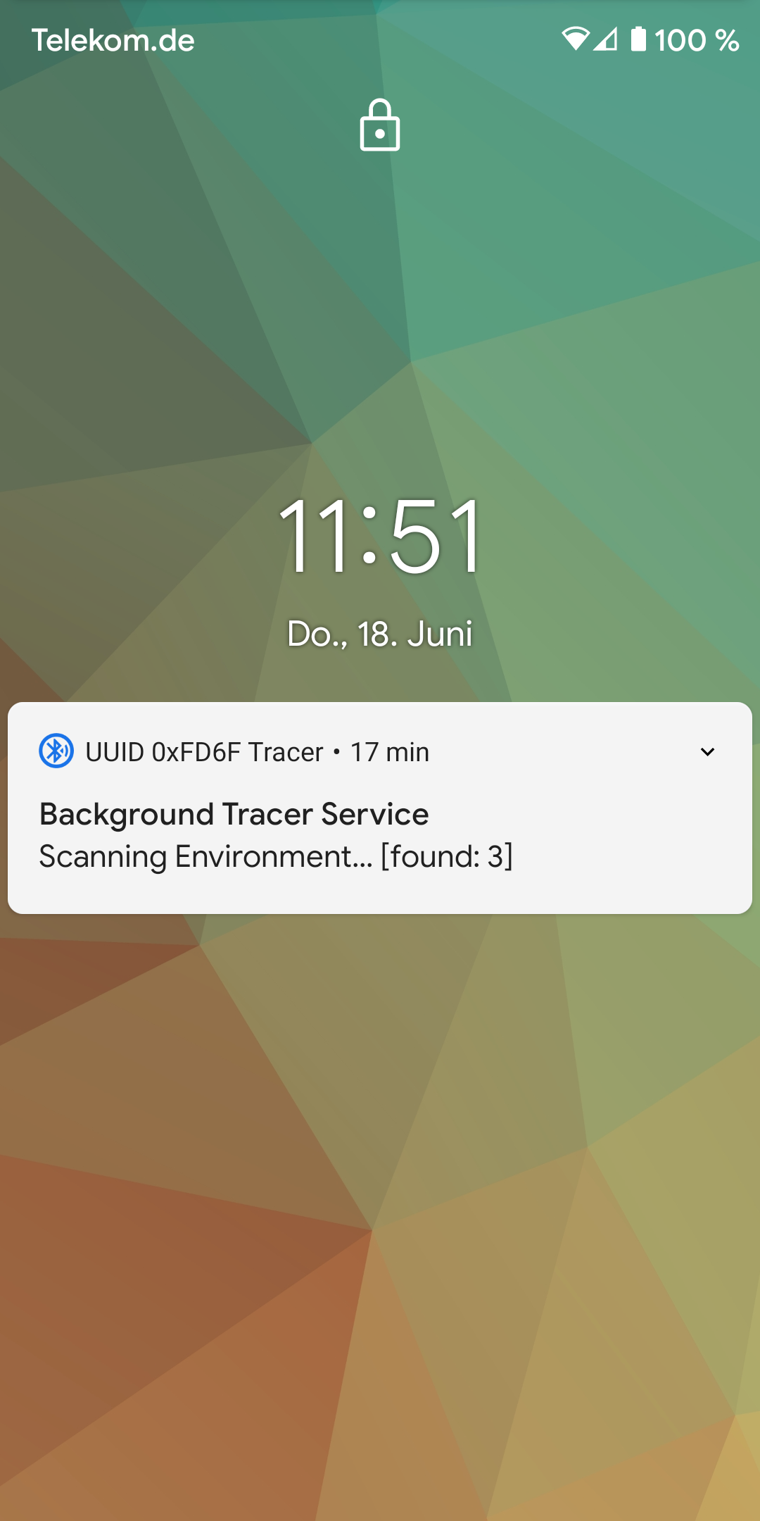 Screenshot of UUID 0xFD6F Scanner