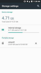 Screenshot of Storage & USB