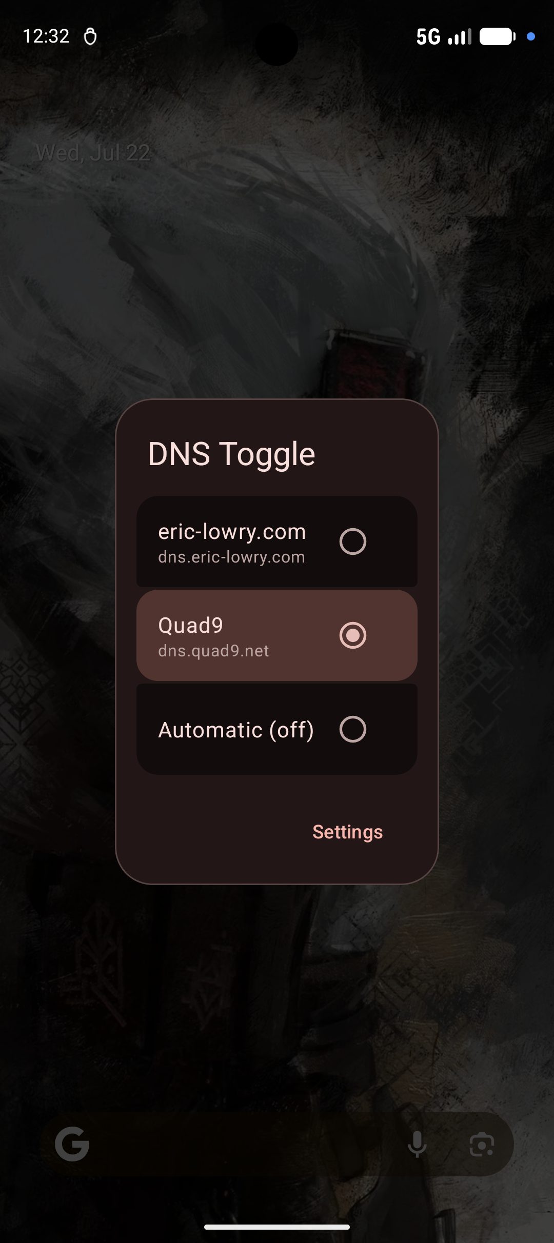 Screenshot of DNS Toggle