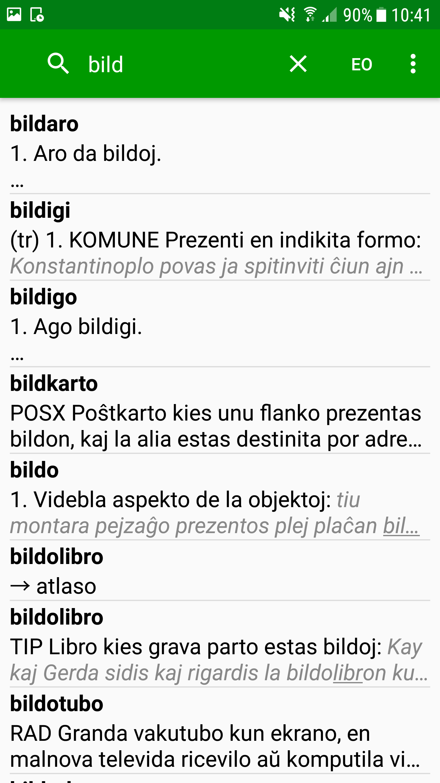 Screenshot of Praktika Vortaro