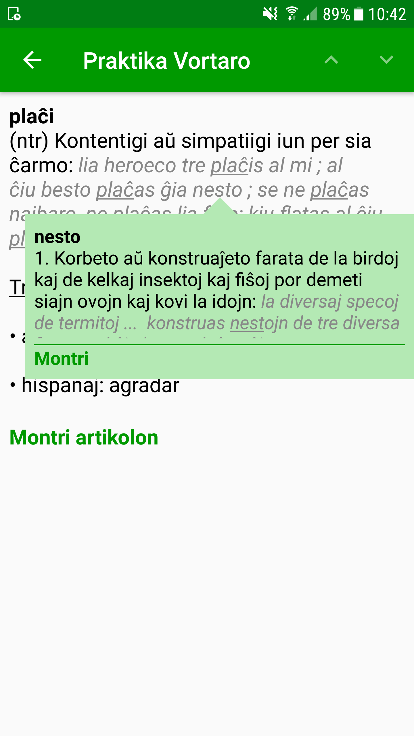 Screenshot of Praktika Vortaro