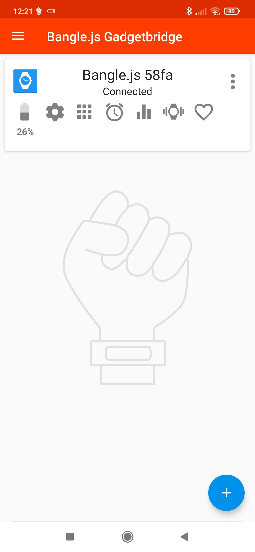 Screenshot of Bangle.js Gadgetbridge