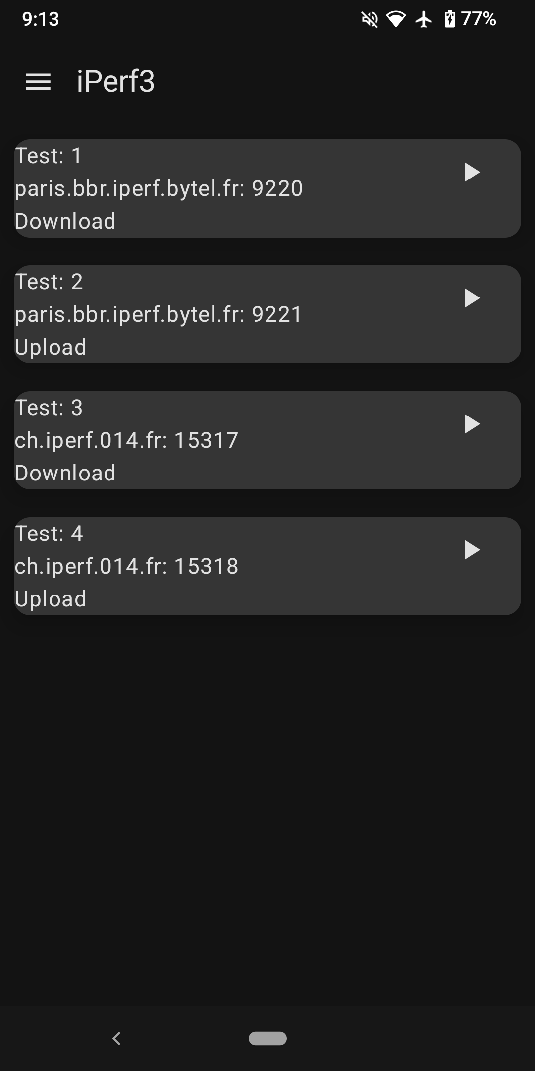 Screenshot of IPerf3Client