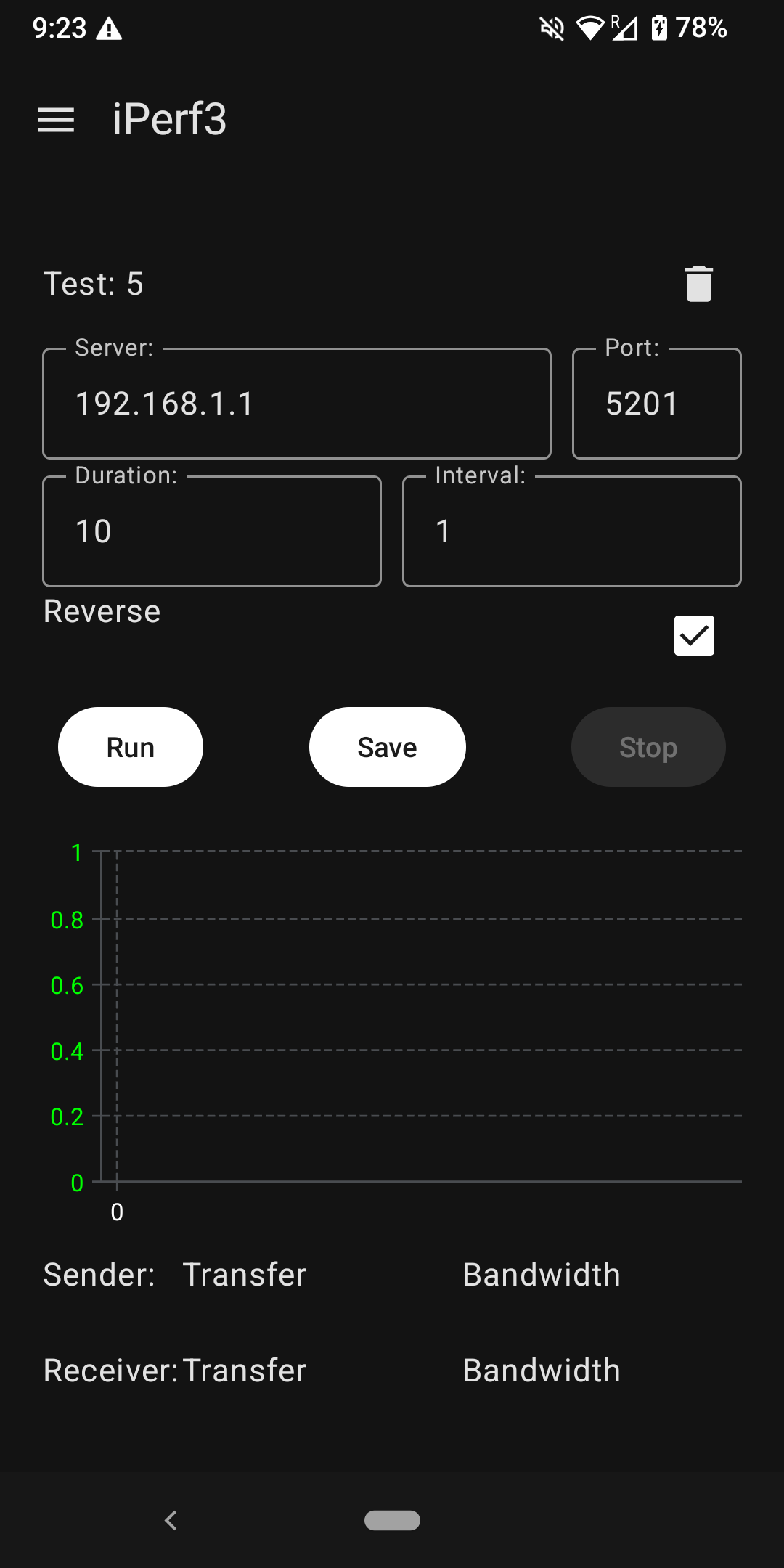 Screenshot of IPerf3Client