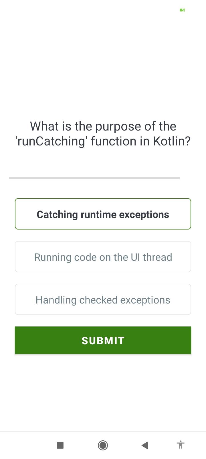 Screenshot of Kotlin Quiz