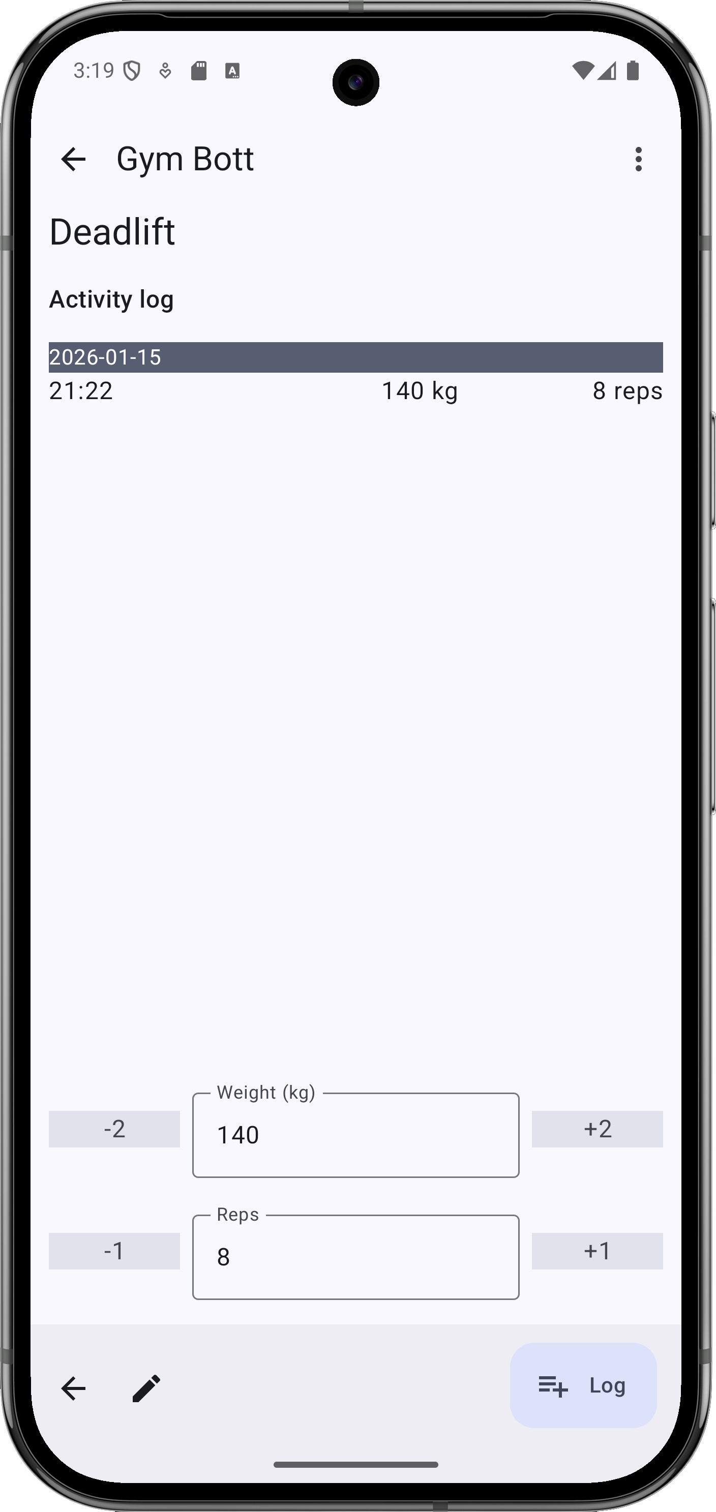 Screenshot of Gym Bott