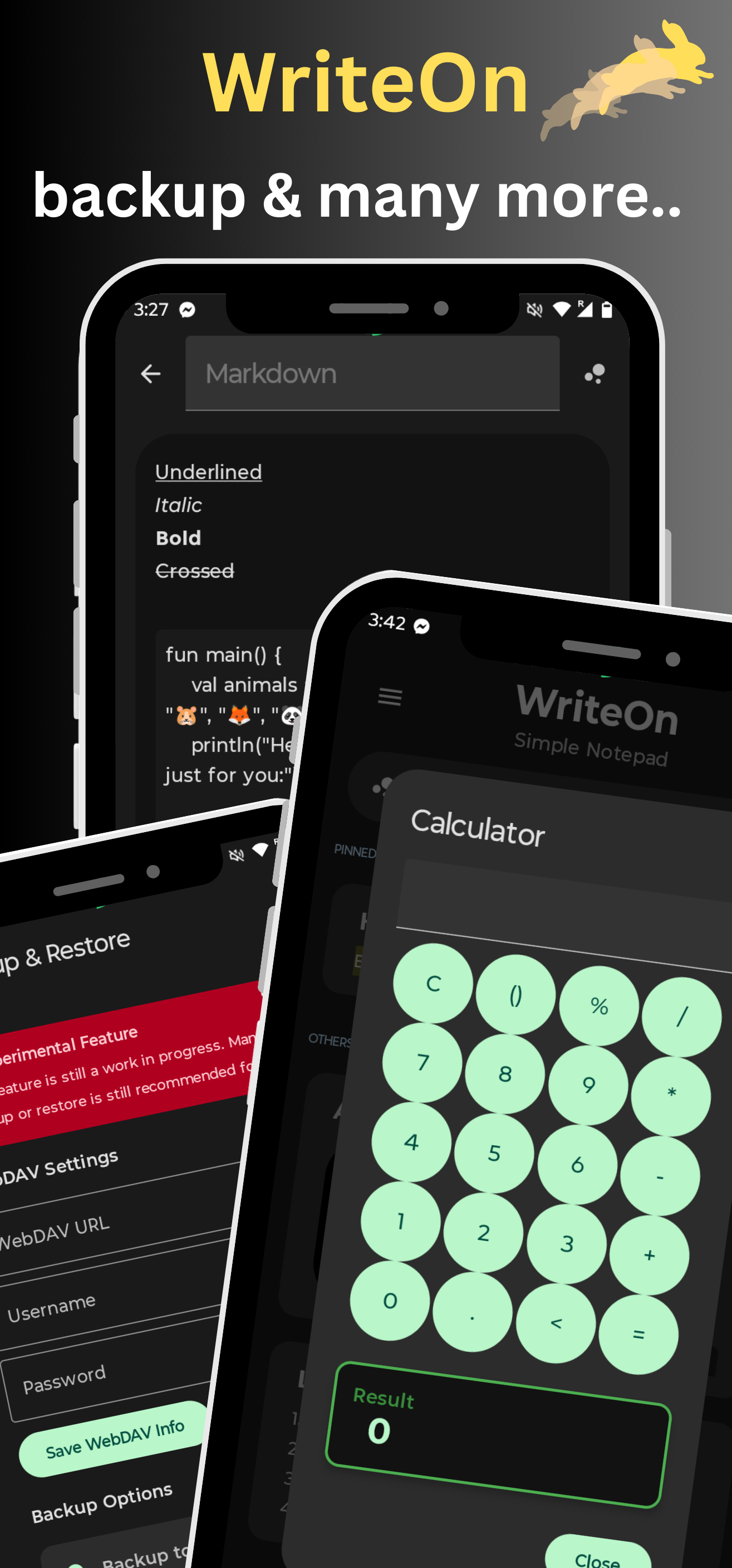 Screenshot of WriteOn: Simple Notepad