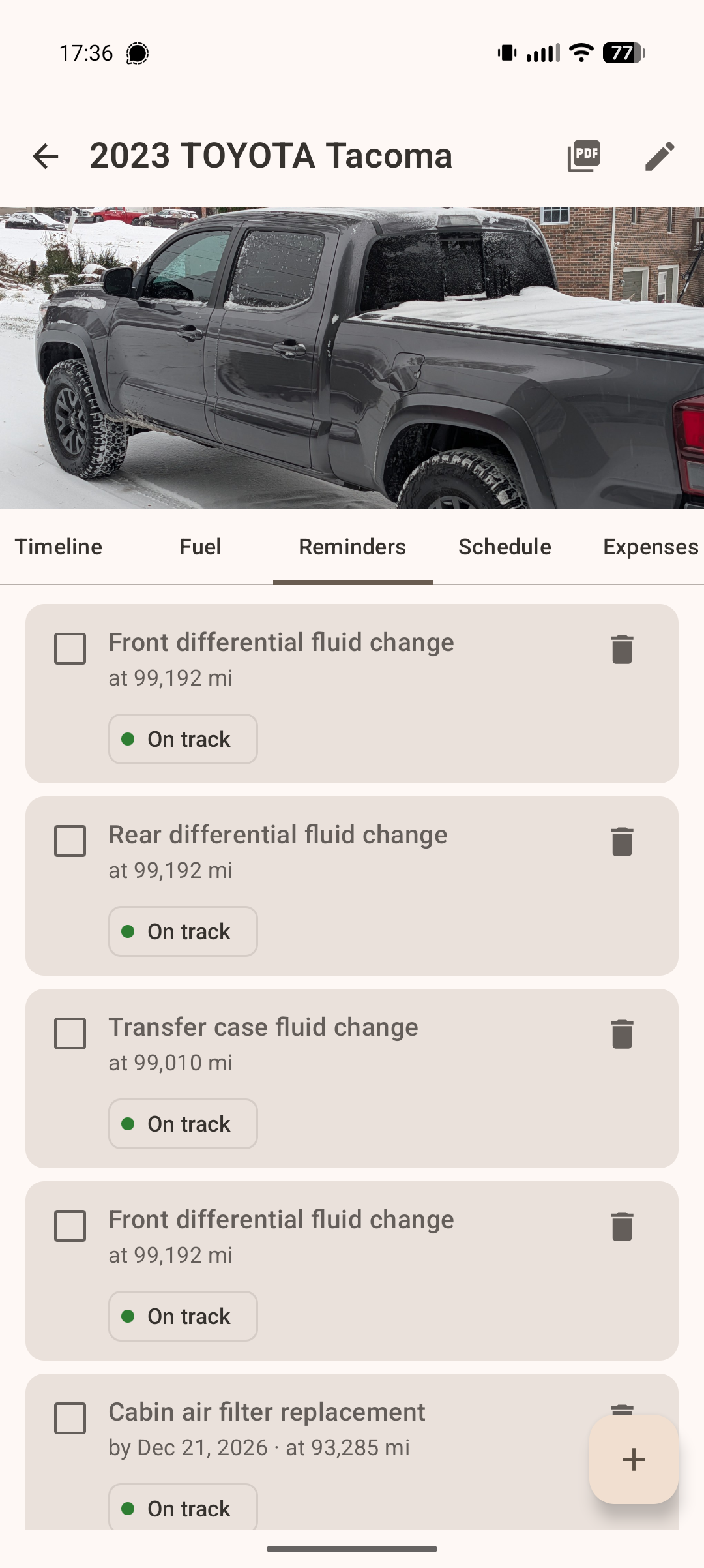 Screenshot of Garage