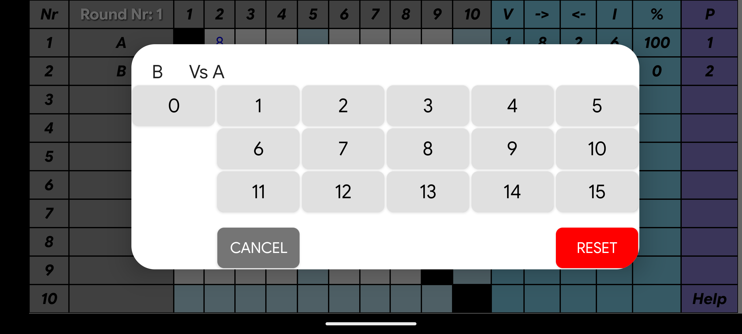 Screenshot of Fencing Scores