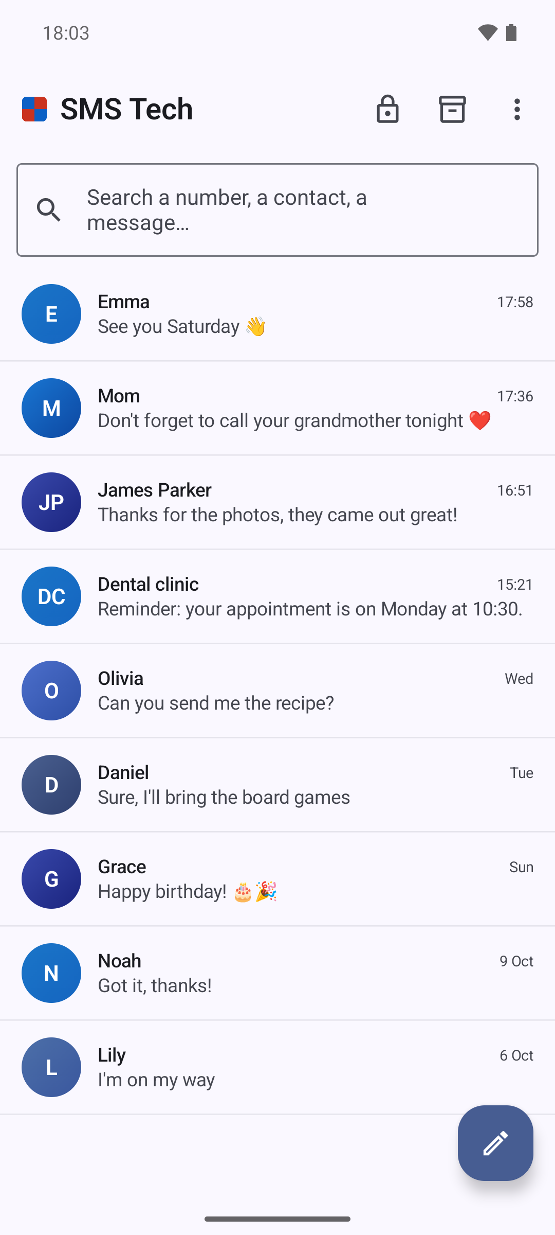 Screenshot of SMS Tech