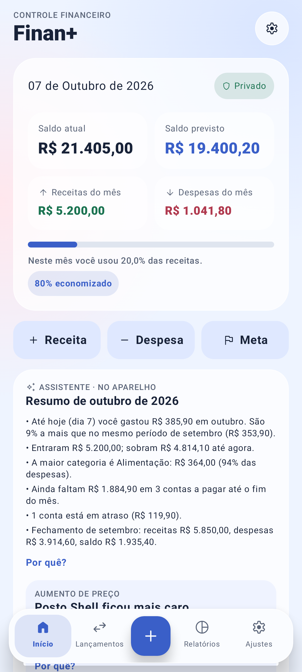 Screenshot of Finan+