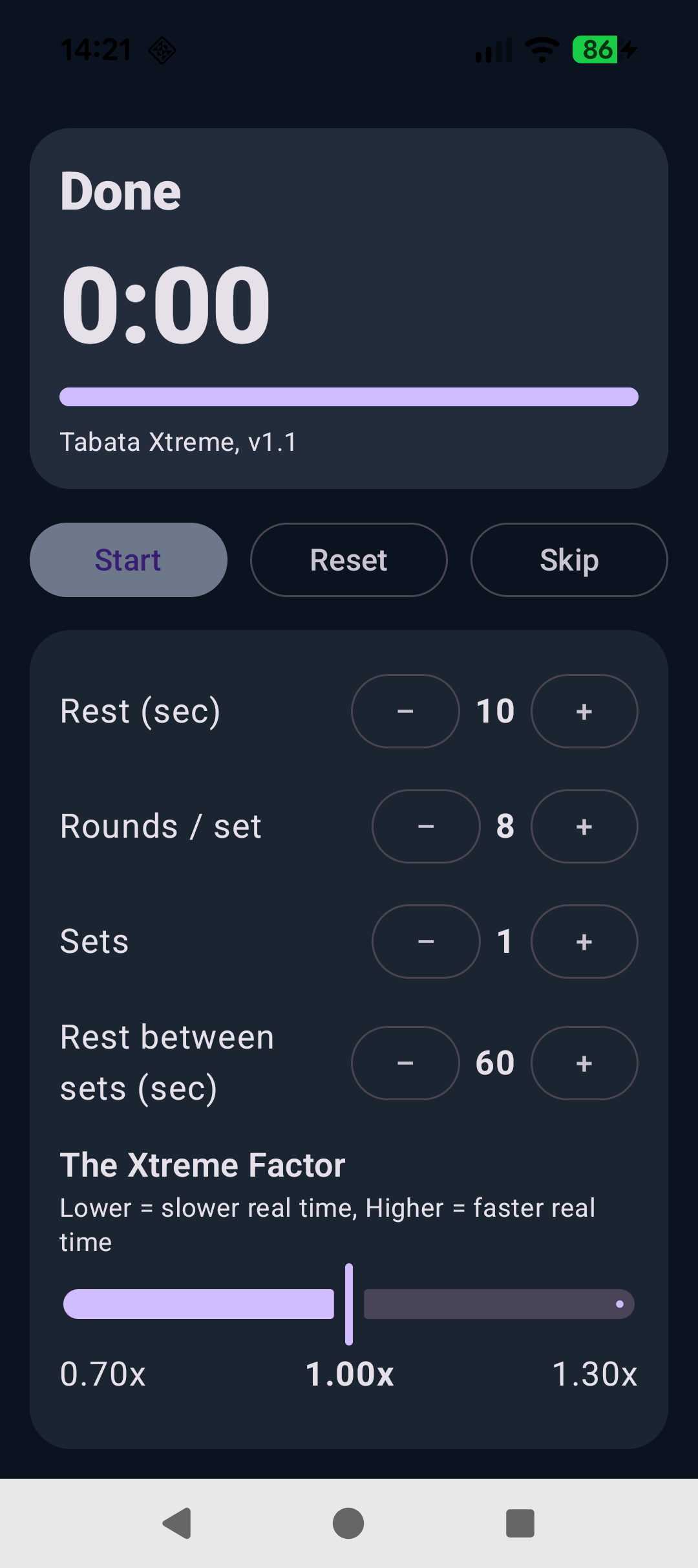 Screenshot of Tabata Xtreme