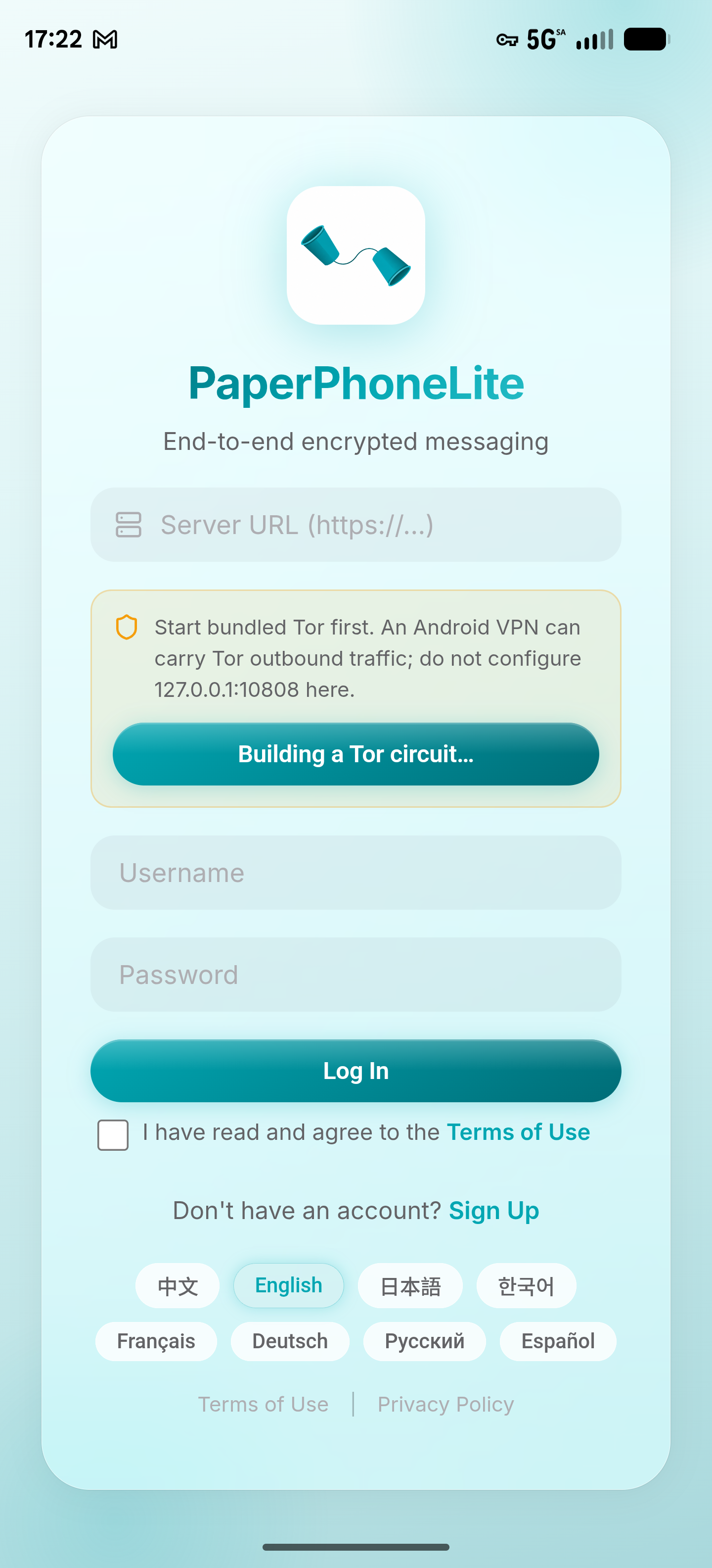 Screenshot of PaperPhoneLite