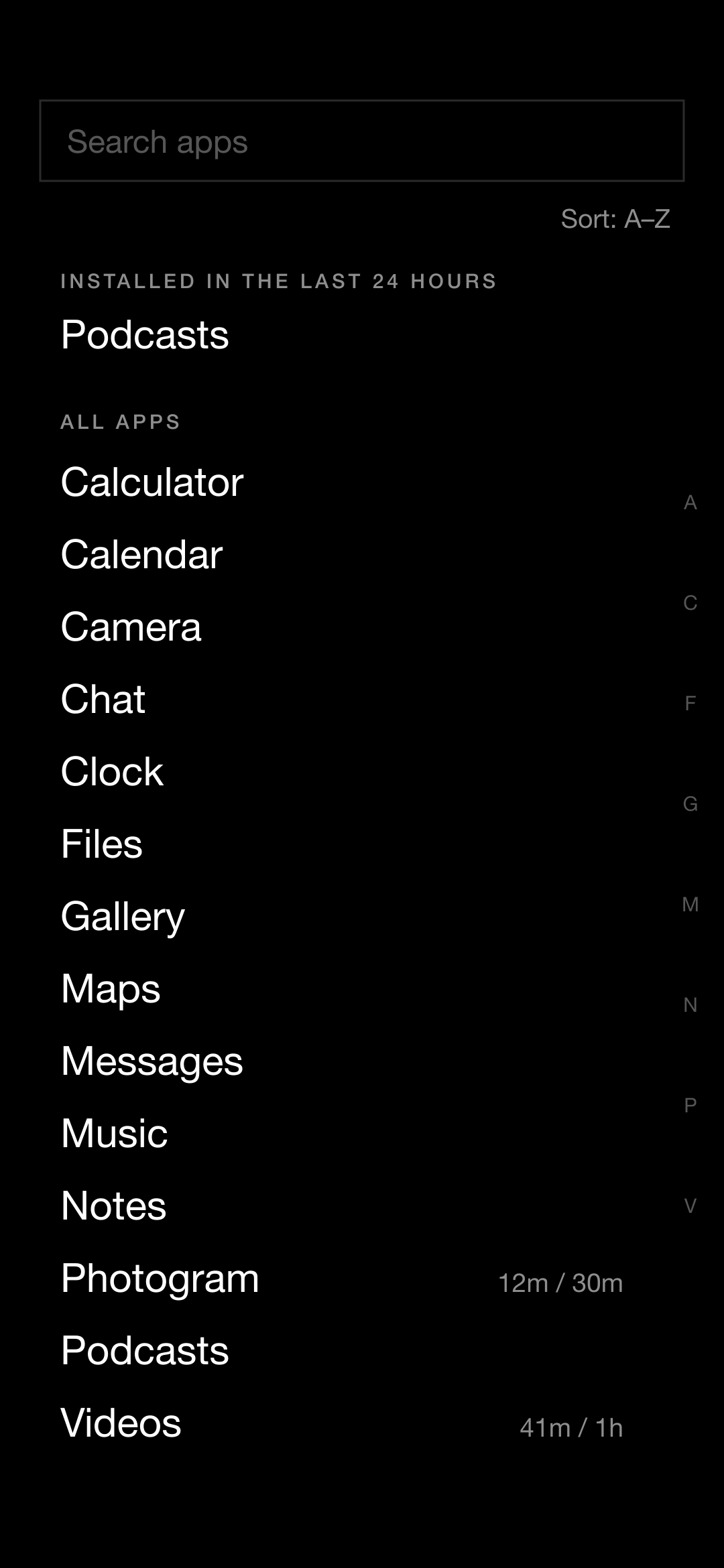 Screenshot of Focus Launcher
