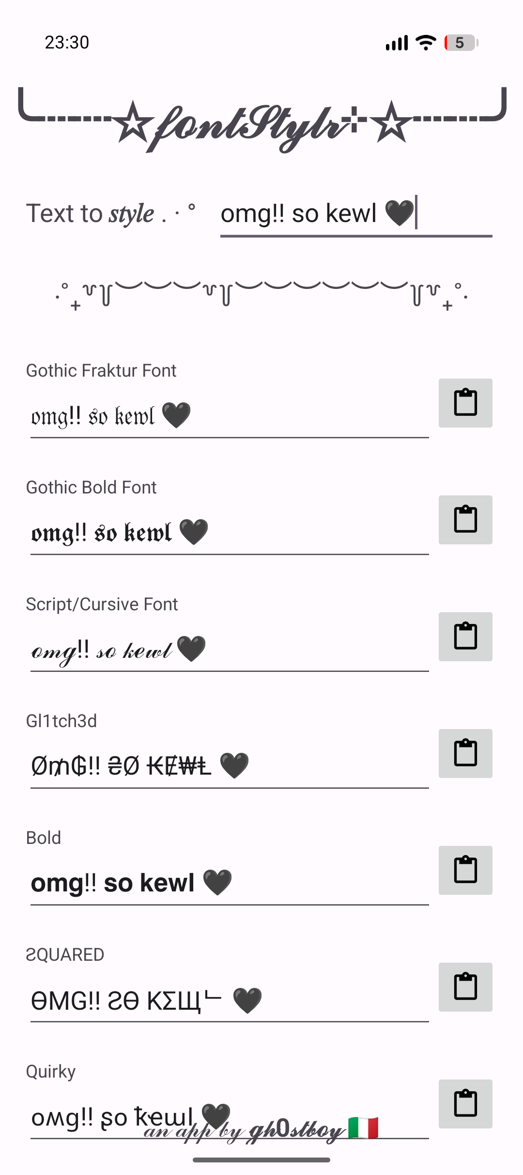Screenshot of FontStylr