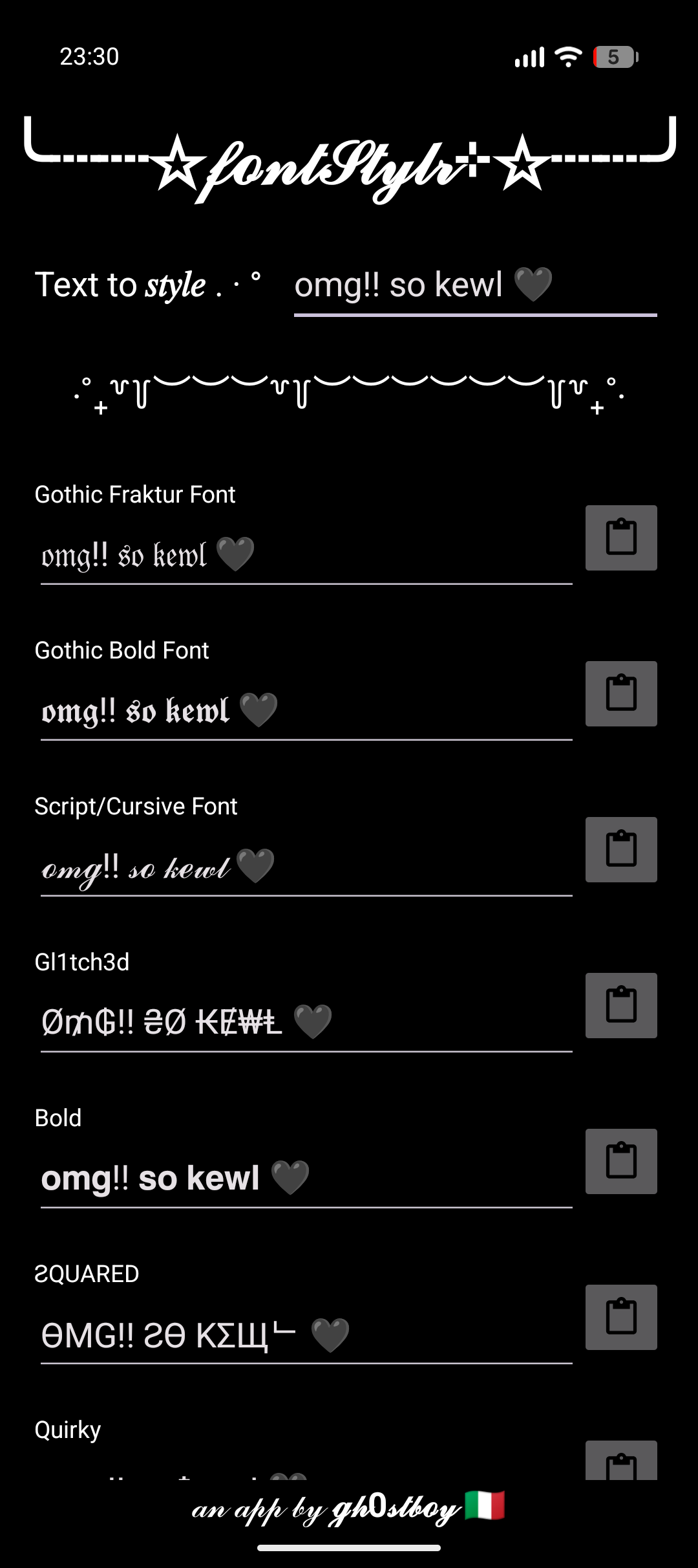 Screenshot of FontStylr