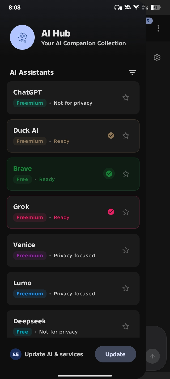 Screenshot of AI Hub