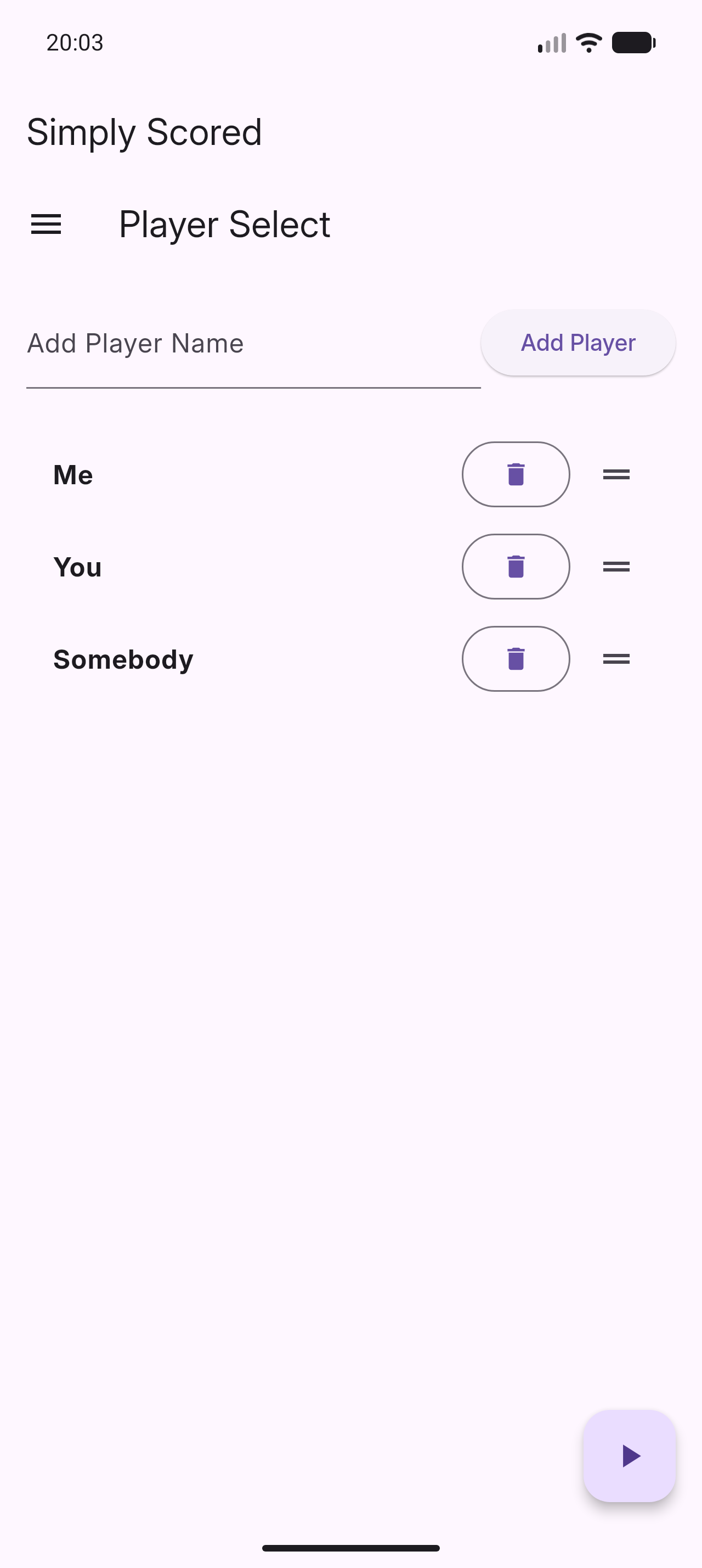 Screenshot of Simply Scored