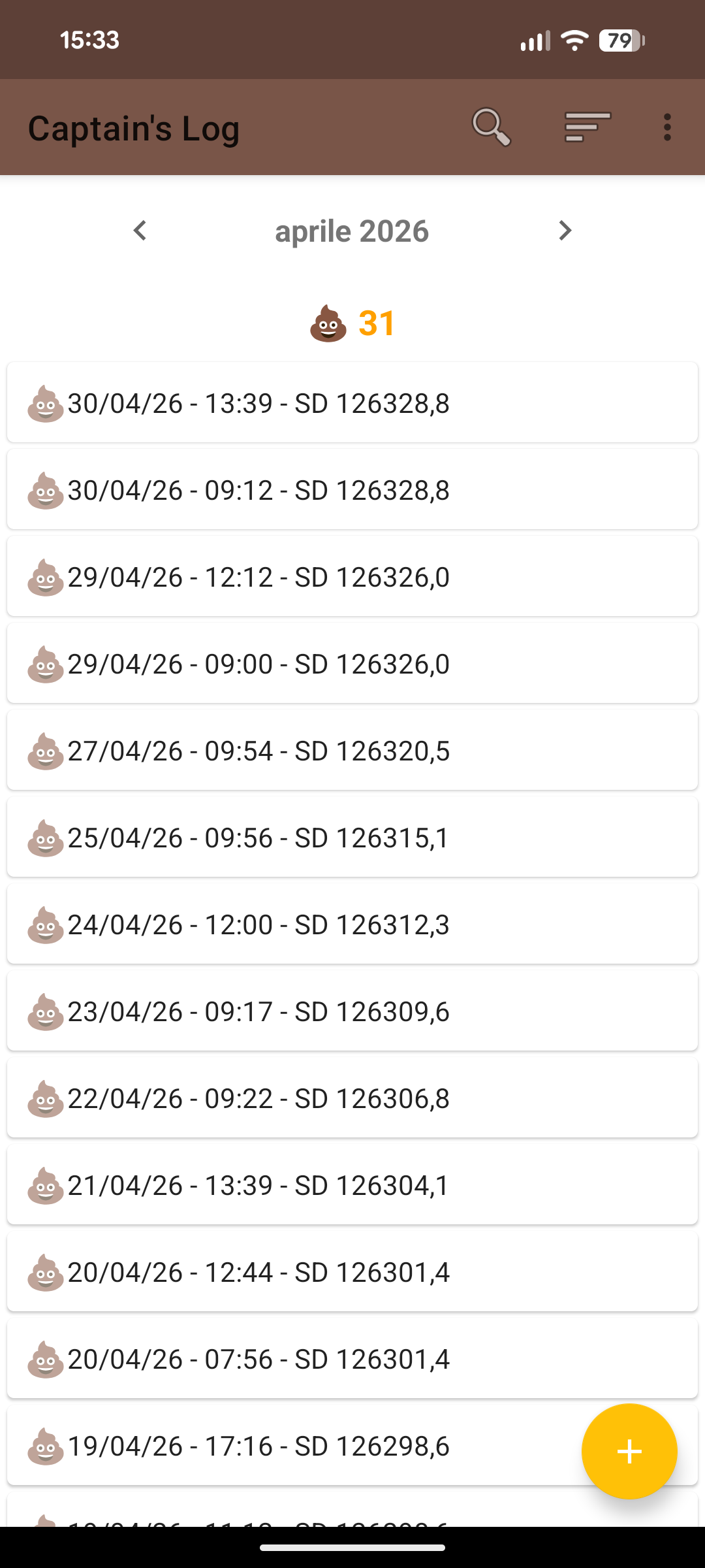 Screenshot of Captain's Log
