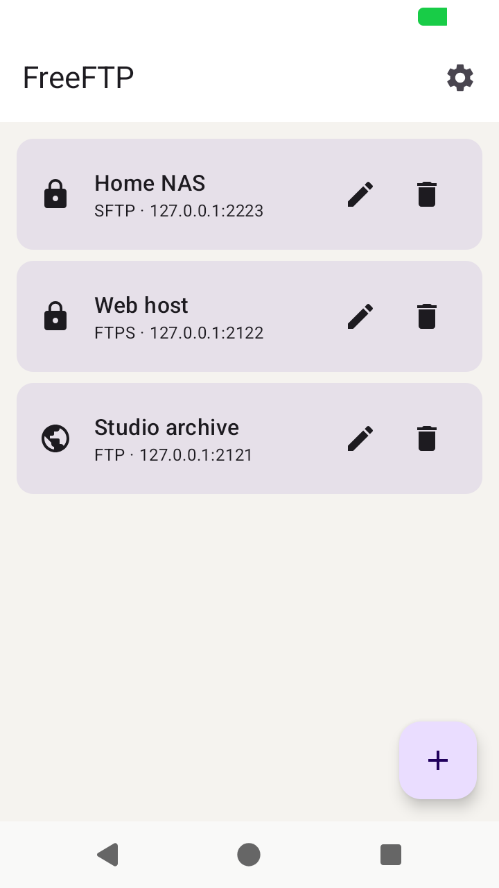Screenshot of FreeFTP