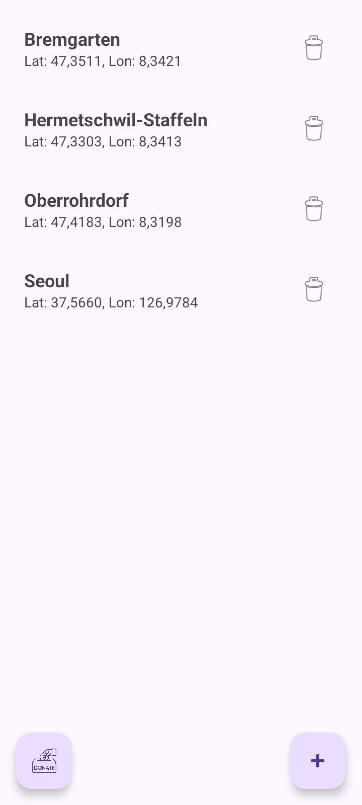 Screenshot of GeoWeather