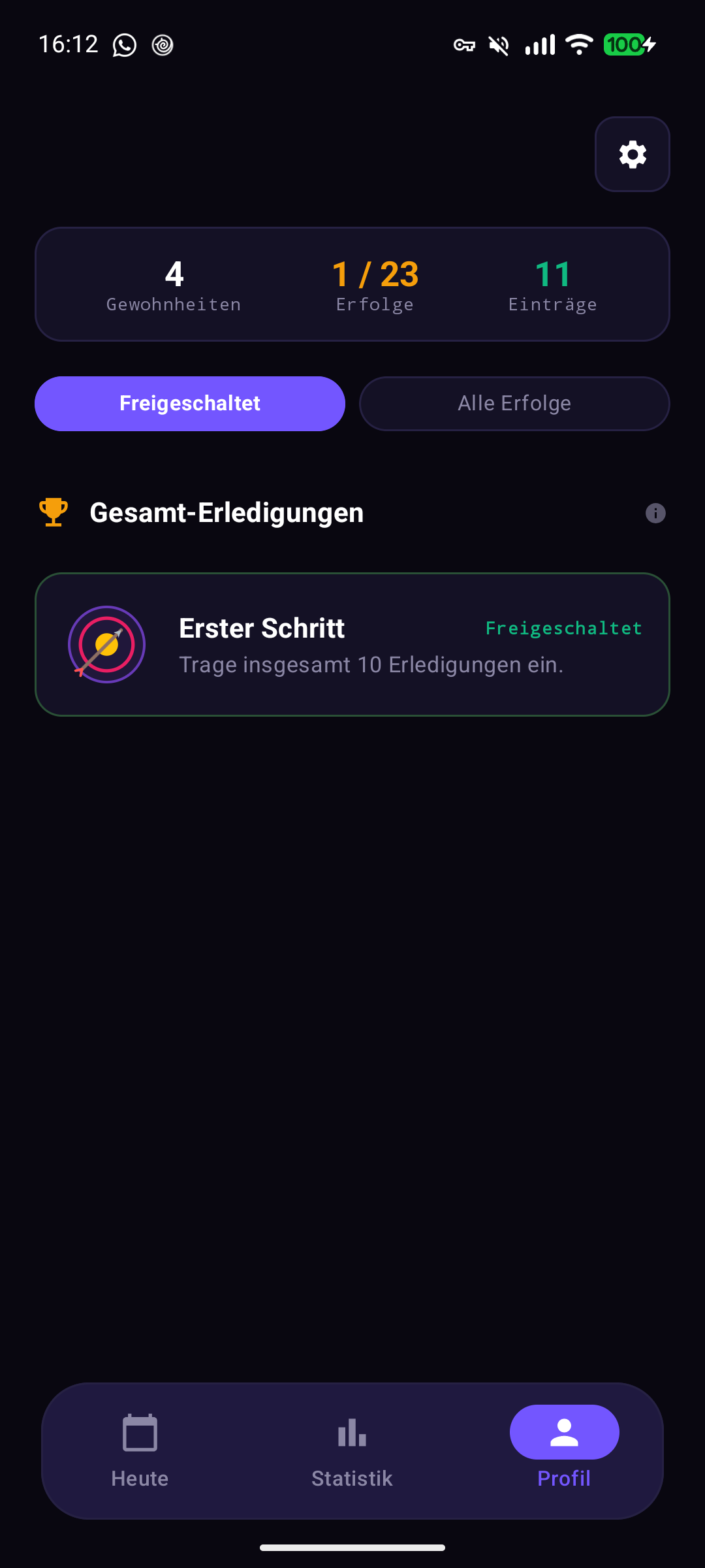 Screenshot of Frequent Habits
