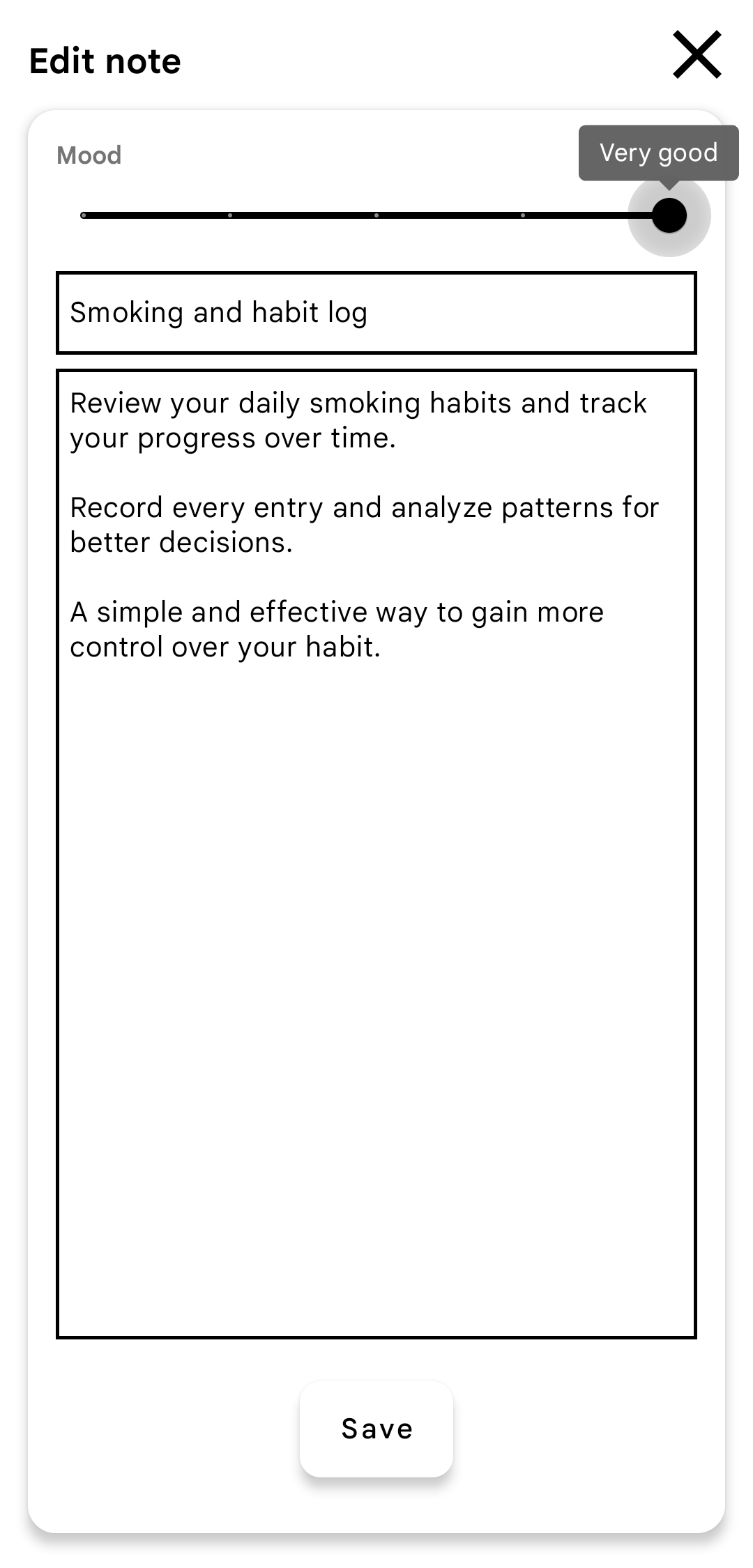 Screenshot of Smoking Tracker