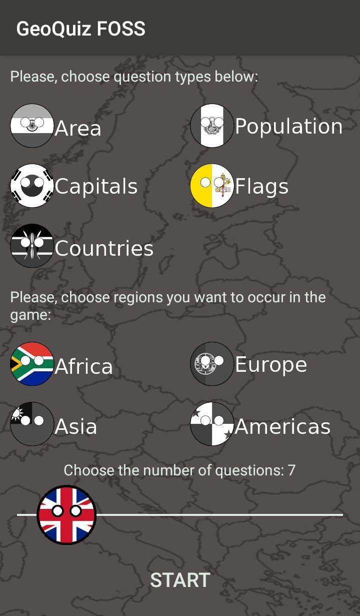 Screenshot of GeoQuiz Foss