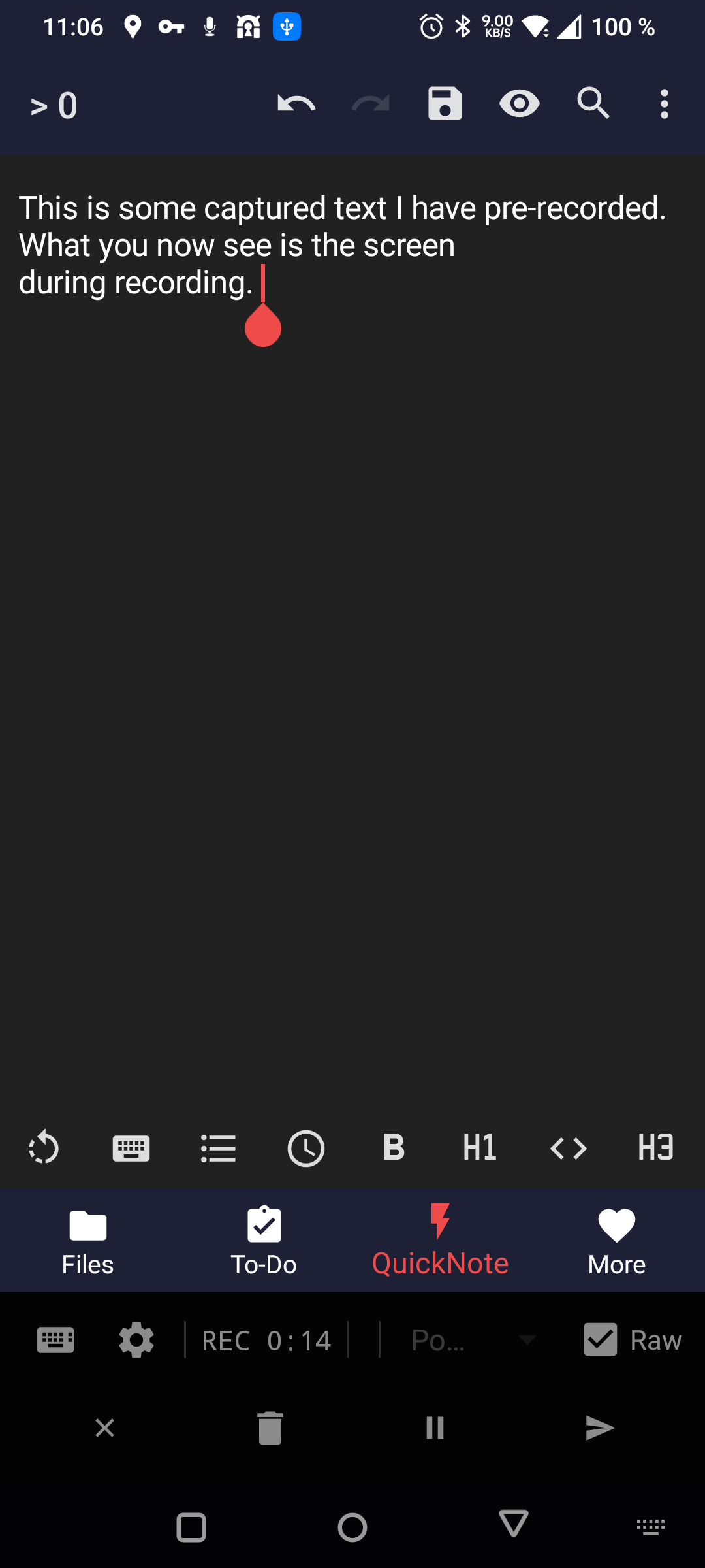 Screenshot of Polished Recognition