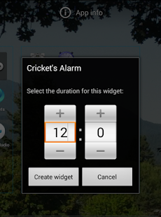 Screenshot of Cricket's Alarm