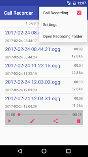 Screenshot of Call Recorder